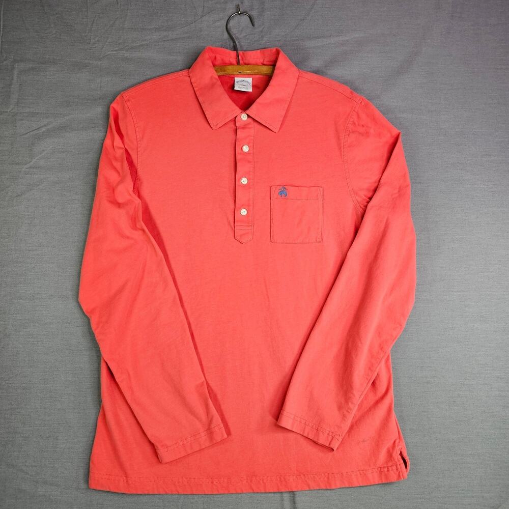 Brooks Brothers 1818 Performance Polo Slim Fit Long Sleeve Red Men's Large